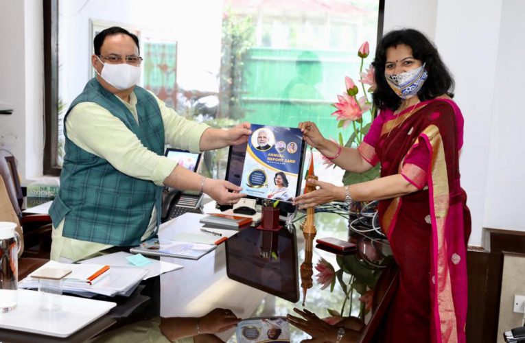 ବିଜେପି ରାଷ୍ଟ୍ରୀୟ ଅଧ୍ୟକ୍ଷ ଜେ.ପି. ନଡ୍ଡାଙ୍କୁ ବାର୍ଷିକ ରିପୋର୍ଟ କାର୍ଡ ପ୍ରଦାନ କଲେ ଭୁବନେଶ୍ବର ସାଂସଦ ଅପରାଜିତା ଷଡଙ୍ଗୀ